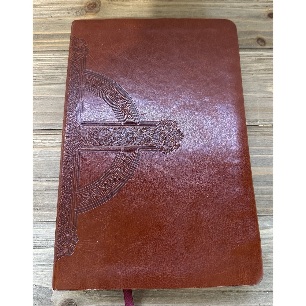 Tyndale Bible Slimline Large Print NLT 2012 OS Brown Good